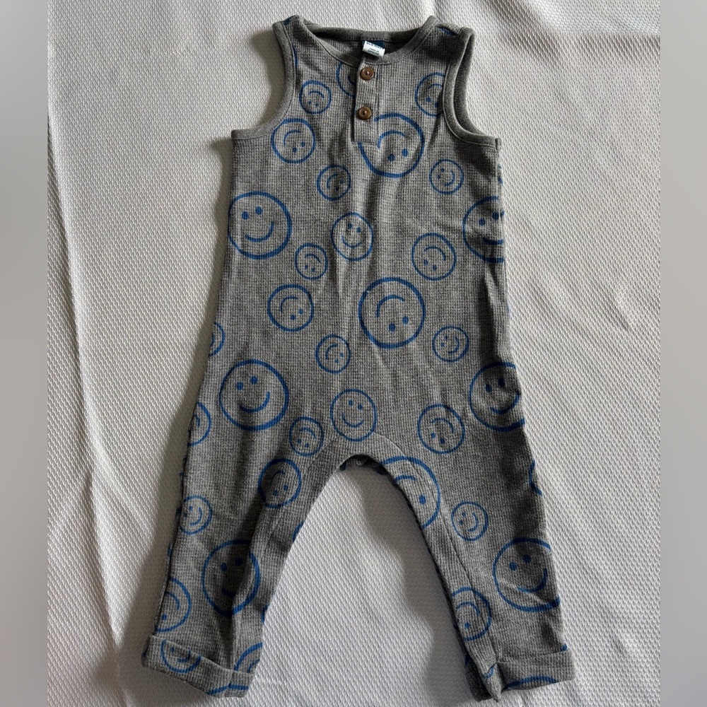 Old Navy Gray Romper with Blue Accents